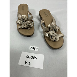 Womans New Judith Slip On Strappy Sandals 7.5 Gold Metallic Open Toe